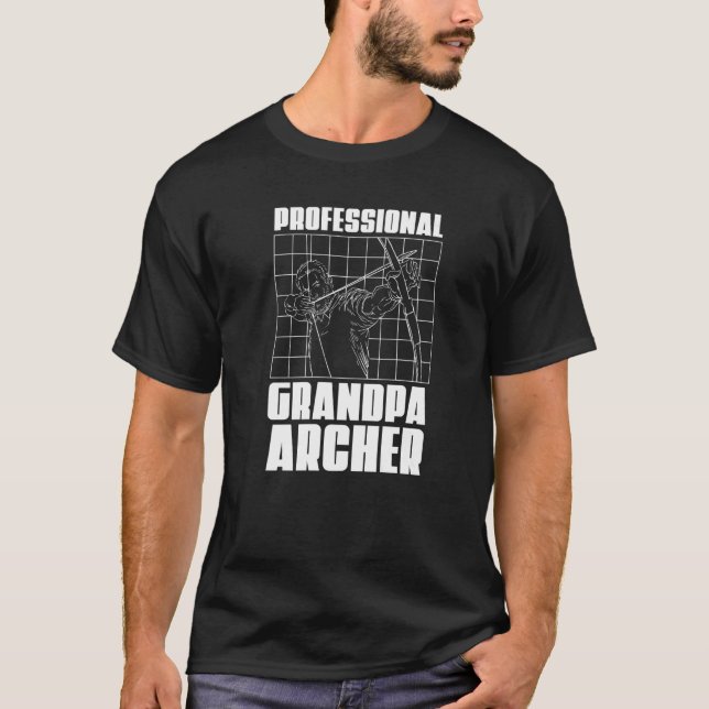 Professionell Grandpa Archer Archer Bow Archery Gr T Shirt (Framsida)
