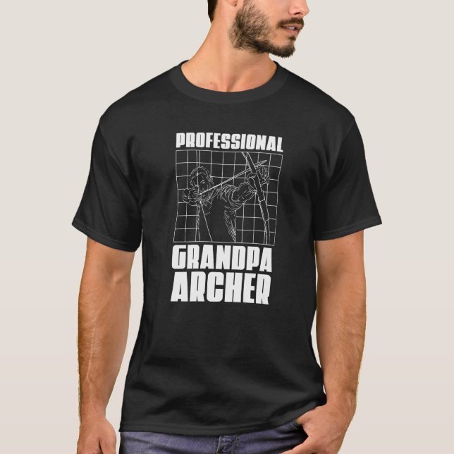 Professionell Grandpa Archer Archer Bow Archery Gr T Shirt (Framsida)