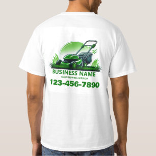 Professionell gräsklippning Landskapslogotyp T Shirt
