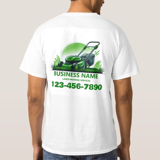 Professionell gräsklippning Landskapslogotyp T Shirt (Baksida)
