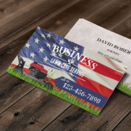 Professionell Gräsmatta Care & Landscaping US Flag Visitkort
