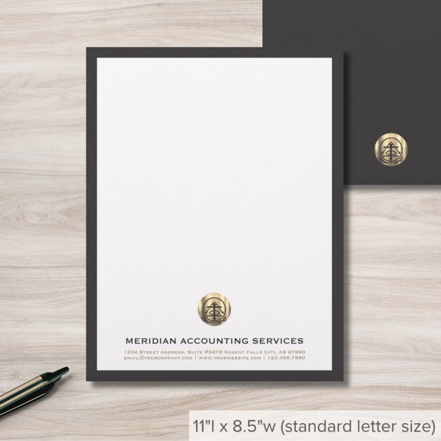 Professionell Grått Guld Letterhead Brevhuvud (Skapare uppladdad)