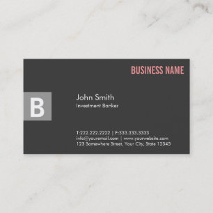 Professionell Grått Investment Bank Affärskort Visitkort