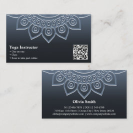 Professionell Grått Mandala Yoga Affärskort Lojalitetskort
