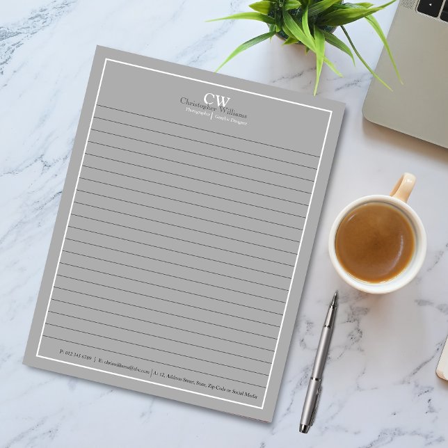 Professionell Grått Minimalist Anteckningsblock (Skapare uppladdad)