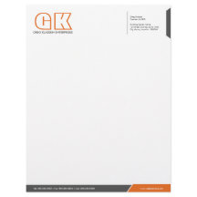 Professionell Grått och Orange Letterhead-mall