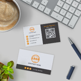 Professionell Grått Orange lägga till Logotypens Q Visitkort