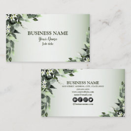 Professionell Grey Blommigt Eucalyptus Löv Visitkort
