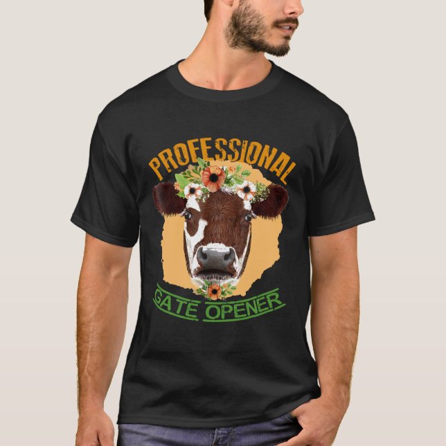 Professionell Grind-öppnare-Funny Cow T Shirt (Framsida)