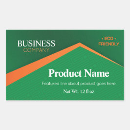 Professionell Grön med Orange Rand Företag Rektangulärt Klistermärke