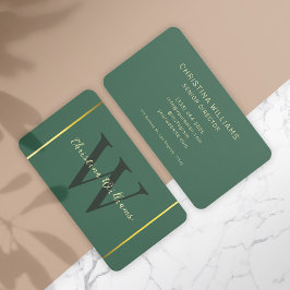 Professionell Grönt Guld Minimalistisk Elegant Mod Visitkort