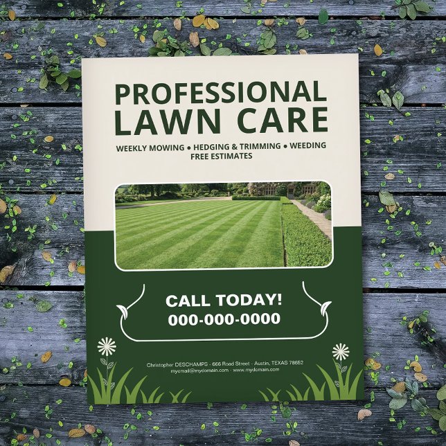 Professionell grönytevård flygblad (Professional Lawn Care Flyer)