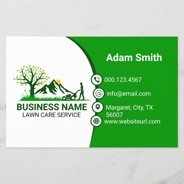 Professionell Grönyttevård Grön och fräsch trädgår Flygblad (Framsidan)