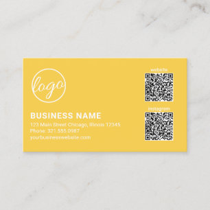 Professionell gul logotyp QR-kod modern Visitkort