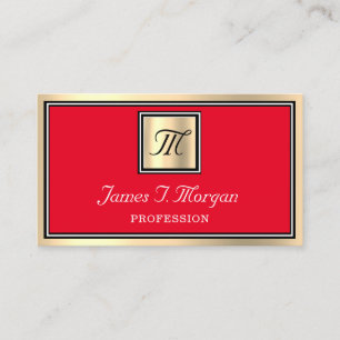 Professionell Guld Brown Red VIP Framed Monogram Visitkort