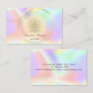 Professionell, Guld Cirklar Lotus Holografisk Visitkort