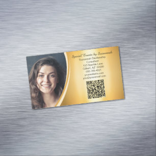 Professionell Guld Flare Anpassningsbar Foto QR-ko Magnetiska Visitkort