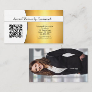 Professionell Guld Flare Anpassningsbar Foto QR-ko Visitkort