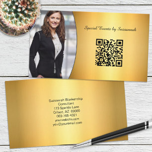 Professionell Guld Flare Anpassningsbar Foto QR-ko Visitkort