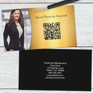 Professionell Guld Flare Anpassningsbar Foto QR-ko Visitkort