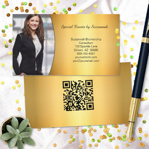 Professionell Guld Flare Anpassningsbar Foto QR-ko Visitkort