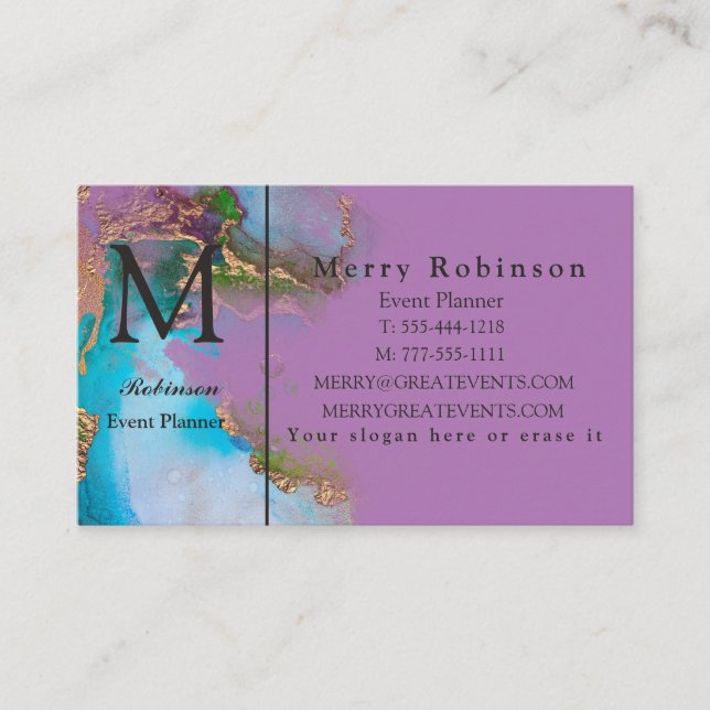 Professionell Guld Lavender Marble Visitkort (Framsida)