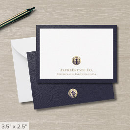 Professionell Guld Logotyp Note Card för elegant Anteckningskort