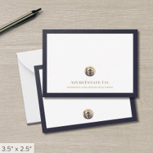 Professionell Guld Logotyp Note Card för elegant