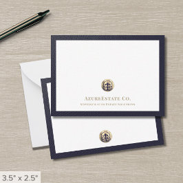 Professionell Guld Logotyp Note Card för elegant Anteckningskort