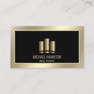 Professionell guld logotyp vid byggandet av gods visitkort