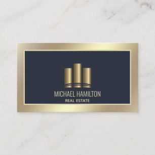 Professionell guld logotyp vid byggandet av gods visitkort
