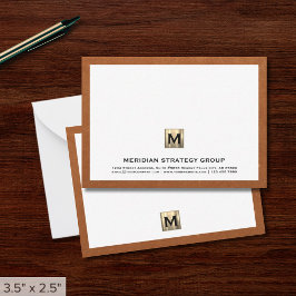 Professionell Guld Monogram Anteckningskort