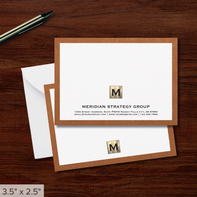 Professionell Guld Monogram Anteckningskort (Skapare uppladdad)