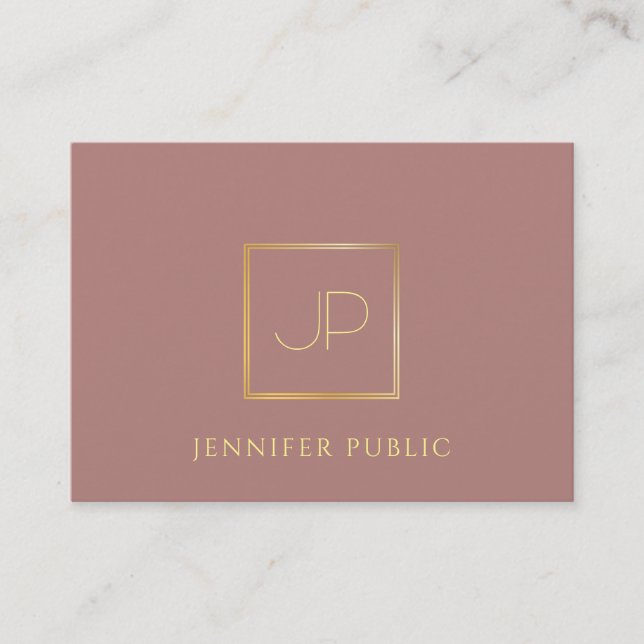 Professionell Guld Monogram Modern malllyx Visitkort (Framsida)