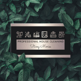 Professionell Guld och Black House Keeper Städning Visitkort