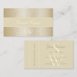 Professionell Guld Pearl Shimmery Snake Monogram Visitkort