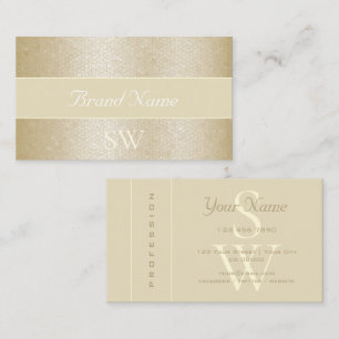 Professionell Guld Pearl Shimmery Snake Monogram Visitkort