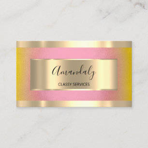 Professionell Guld ramad Elegant Gul ros Visitkort