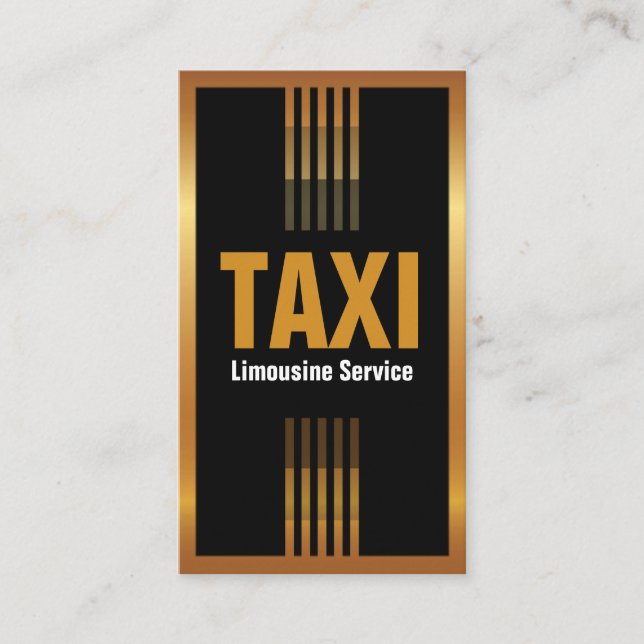 Professionell Guld Rand Limousines Taxi tjänst Visitkort (Framsida)