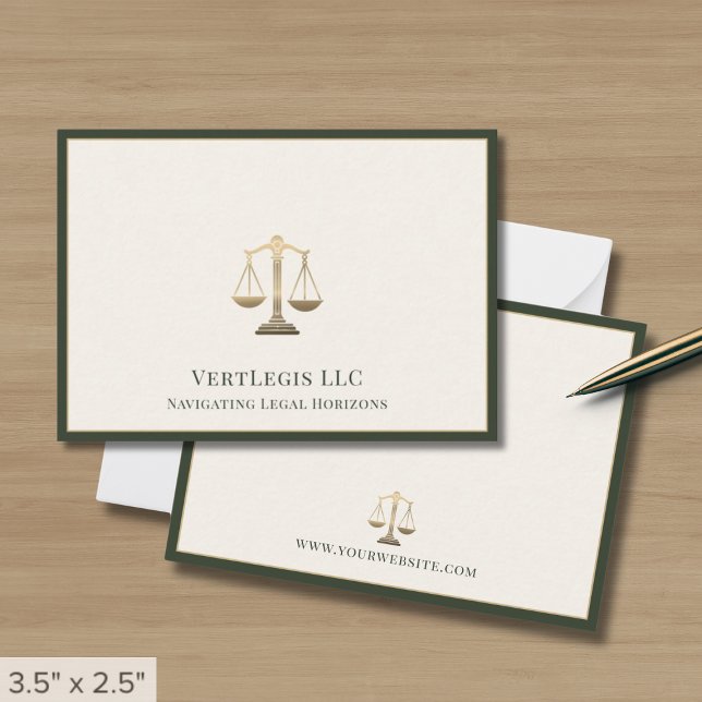 Professionell Guld Scale of Justice Logotyp Anteckningskort (Skapare uppladdad)