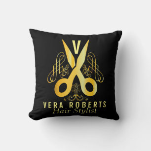 Professionell Guld Scissor & Beauty Salon Kudde