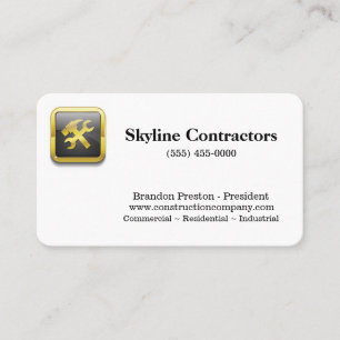 Professionell Guld Verktyg Construction Company Visitkort