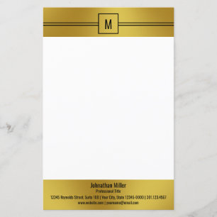 Professionell Guld White Black Monogram Business