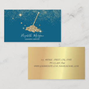 Professionell guldkonfetti glitter kvast visitkort