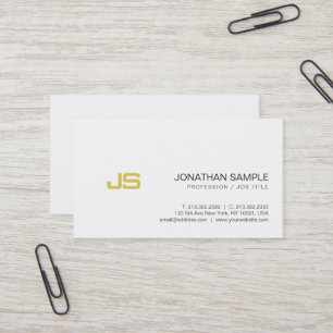Professionell guldlook Monogram Stilfull Design Visitkort