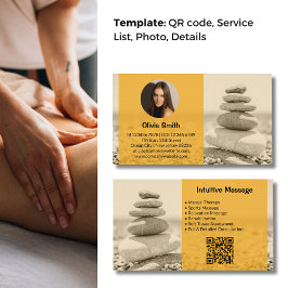 Professionell Gult Massage Photo Affärskort Lojalitetskort