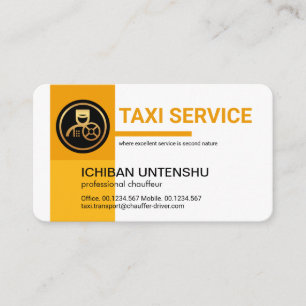 Professionell Gult Taxi Färg Chauffeur Visitkort