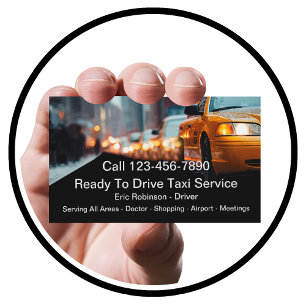Professionell Gult Taxi Service Affärskort Visitkort