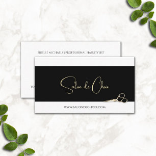 Professionell Hair Salon Guld Scissors Hairstylist Visitkort