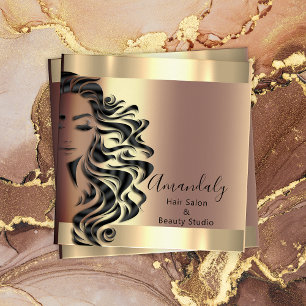 Professionell Hair Salon Makeup Lash Ro Square Fyrkantigt Visitkort